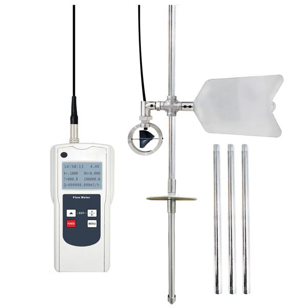 Medidor de flujo canal abierto rio portatil helice