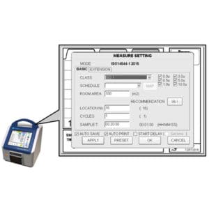configuracion del modo ISO14644-1 Kanomax 3905